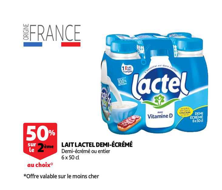 lait lactel demi-écrémé