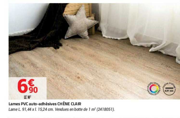 lames pvc auto-adhésives chêne clair