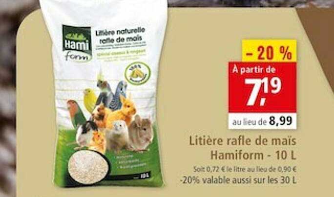 litière rafle de maïs hamiform - 10 l