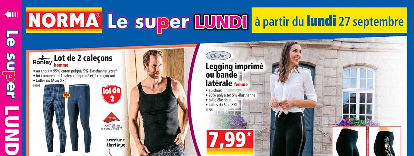 lot de 2 caleçons homme ronley, legging imprimé ou bande latérale ellenor