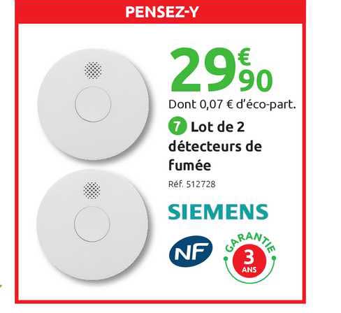 lot de 2 détecteurs de fumée siemens