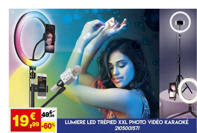 Lumière Led Trépied Xxl Photo Vidéo Karaoké