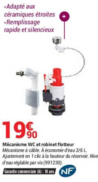 mécanisme wc et robinet flotteur