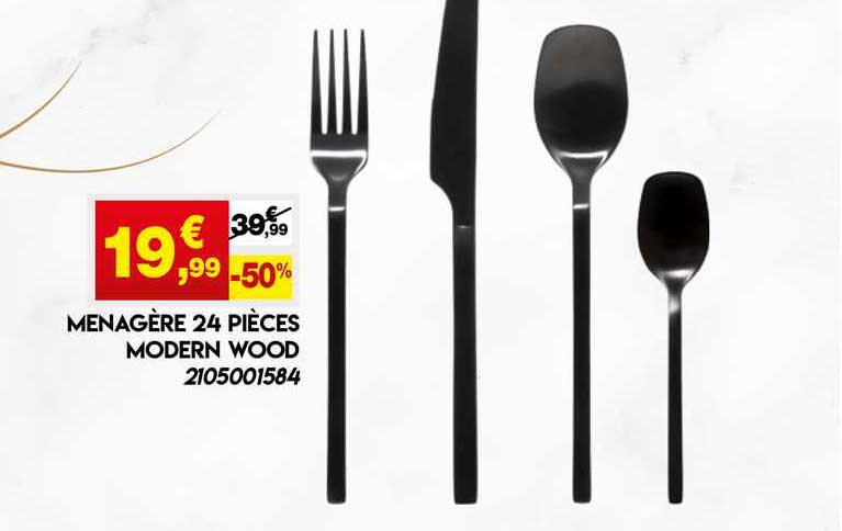 ménagère 24 pièces modern wood