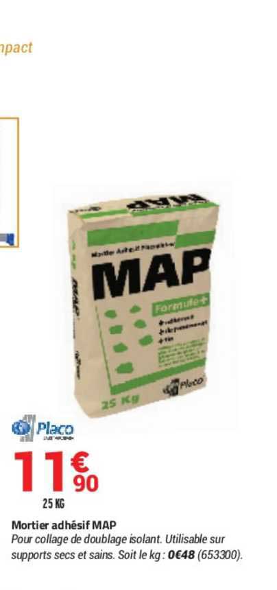 mortier adhésif map placo
