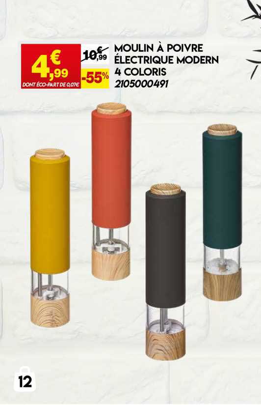 moulin à poivre électrique modern 4 coloris