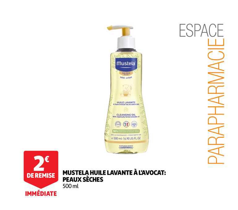 mustela huile lavante à l'avocat : peaux sèches