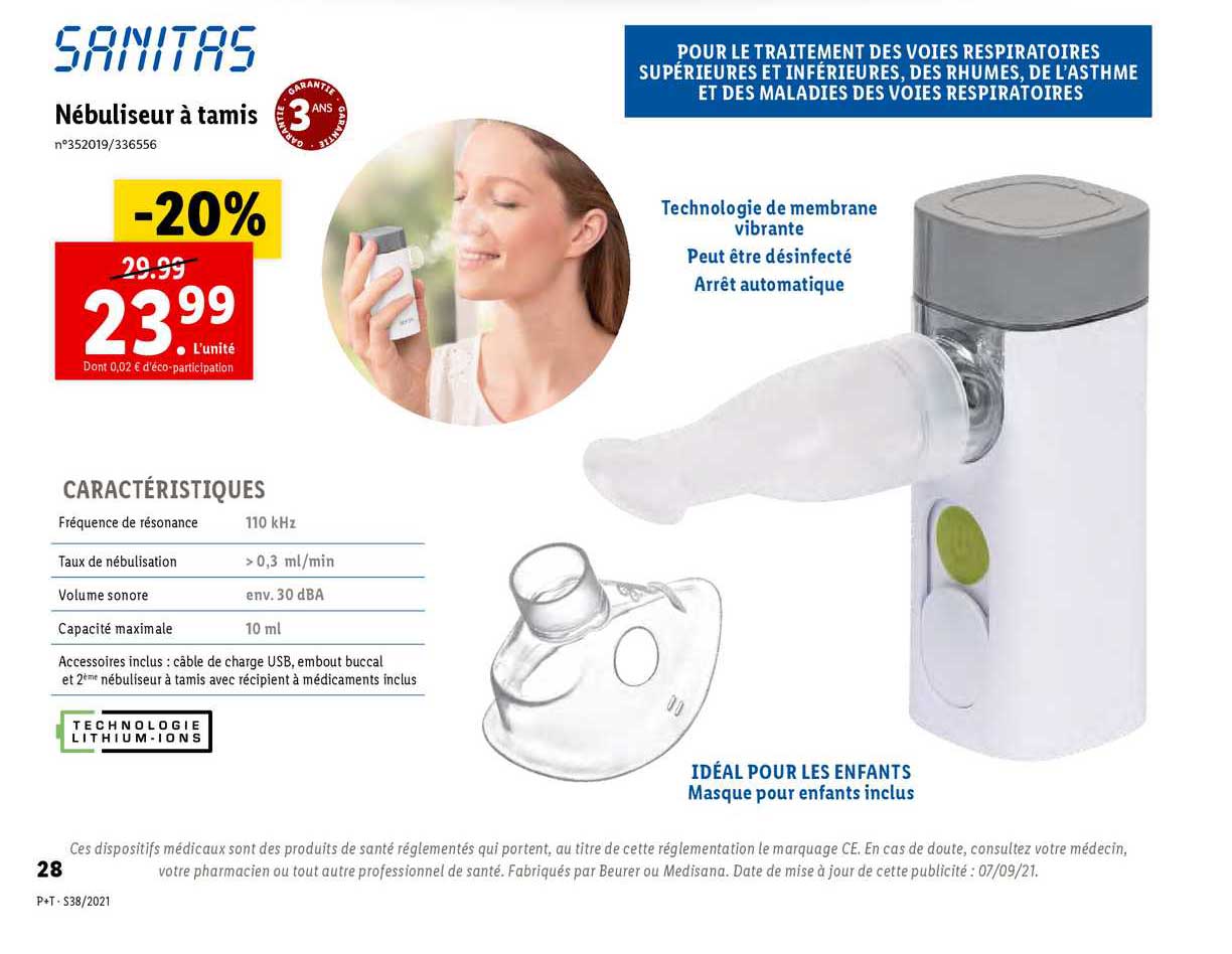 nébuliseur à tamis sanitas