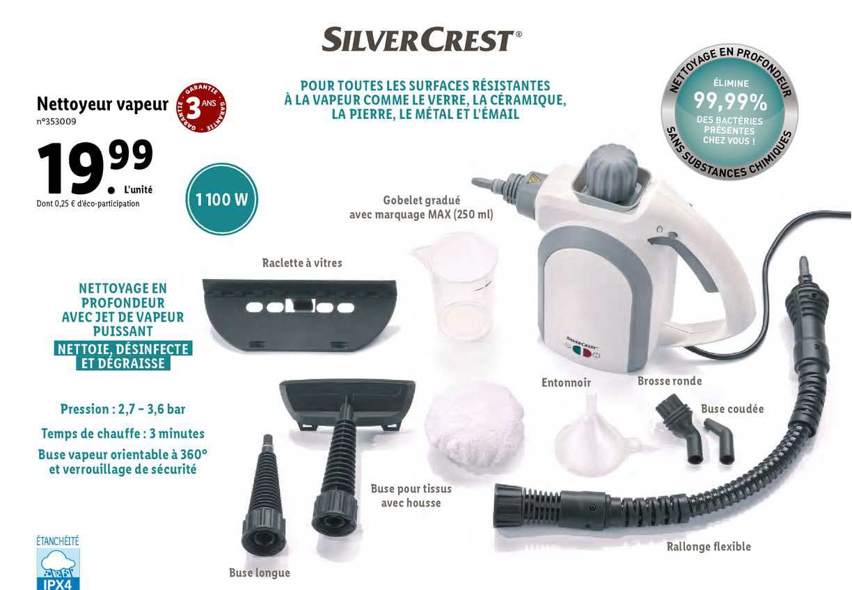 nettoyeur vapeur silver crest