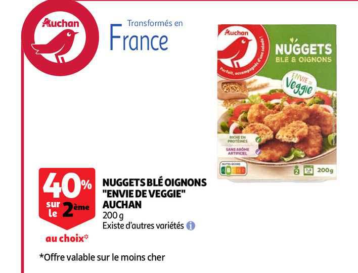 Nuggets Blé Oignons "envie De Veggie" Auchan