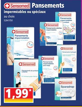 pansements imperméables ou spéciaux sensomed