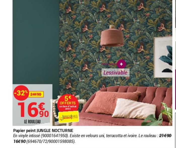 papier peint jungle nocturne