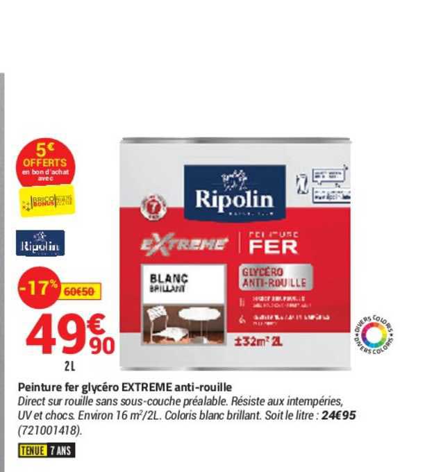 peinture fer glycéro extrême anti-rouille ripolin