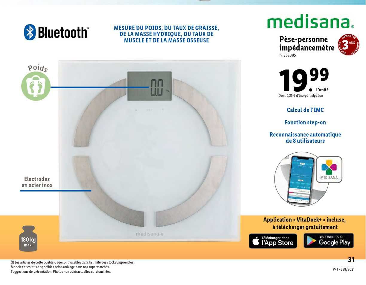 pèse-personne impédancemètre medisana