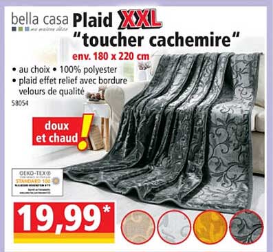 plaid xxl "toucher cachemire" bella casa