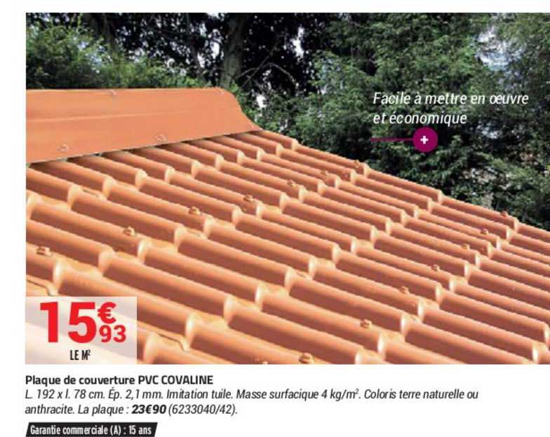 plaque de couverture pvc covaline