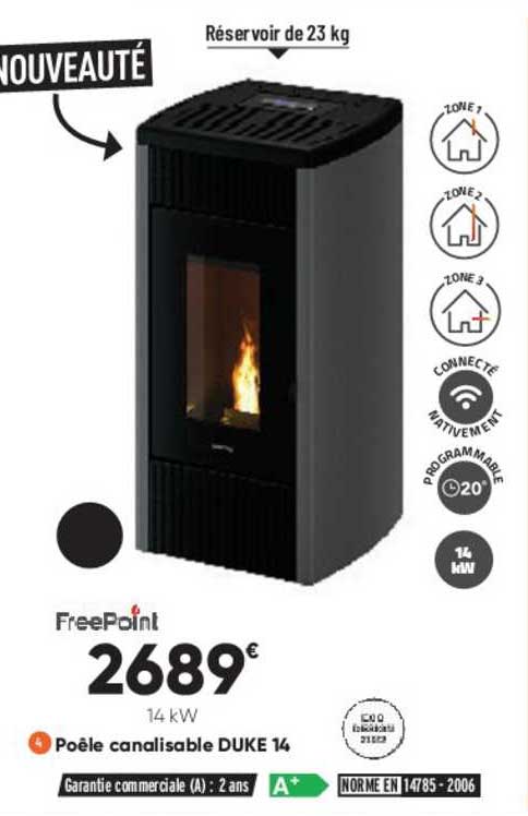 poêle canalisable duke 14 freepoint
