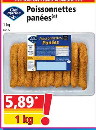 poissonnettes panées cité marine