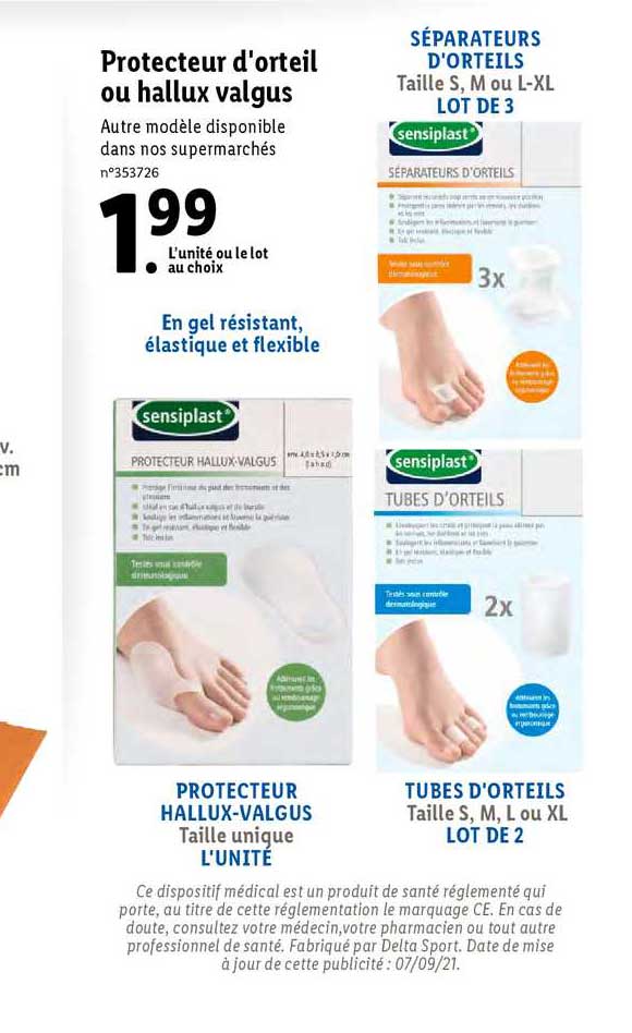 protecteur d'orteil ou hallux valgus