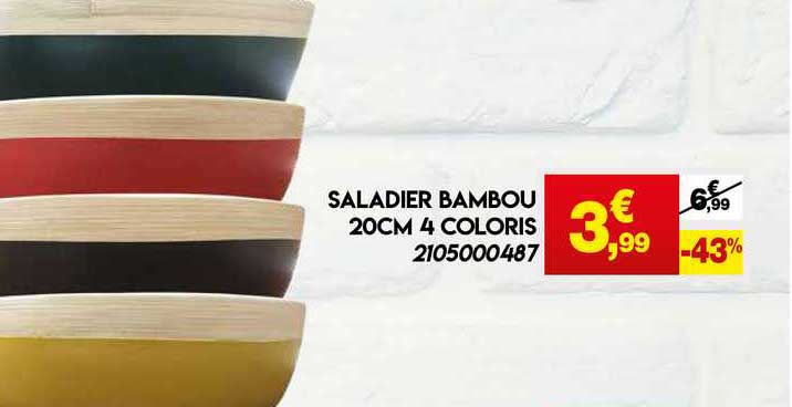 saladier bambou 20 cm 4 coloris