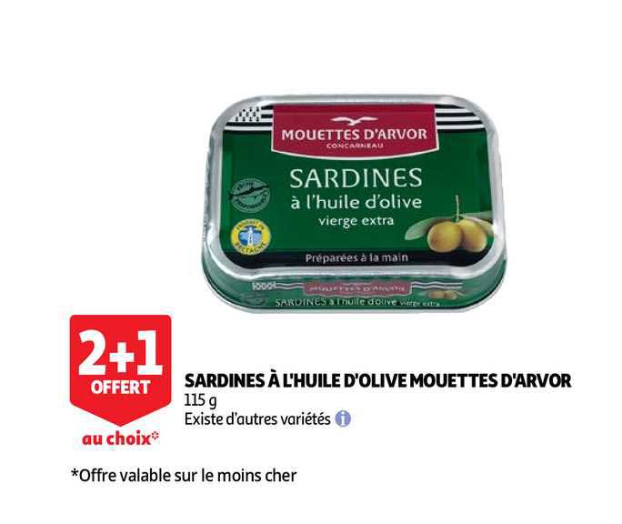 sardines à l'huile d'olive mouettes d'arvor
