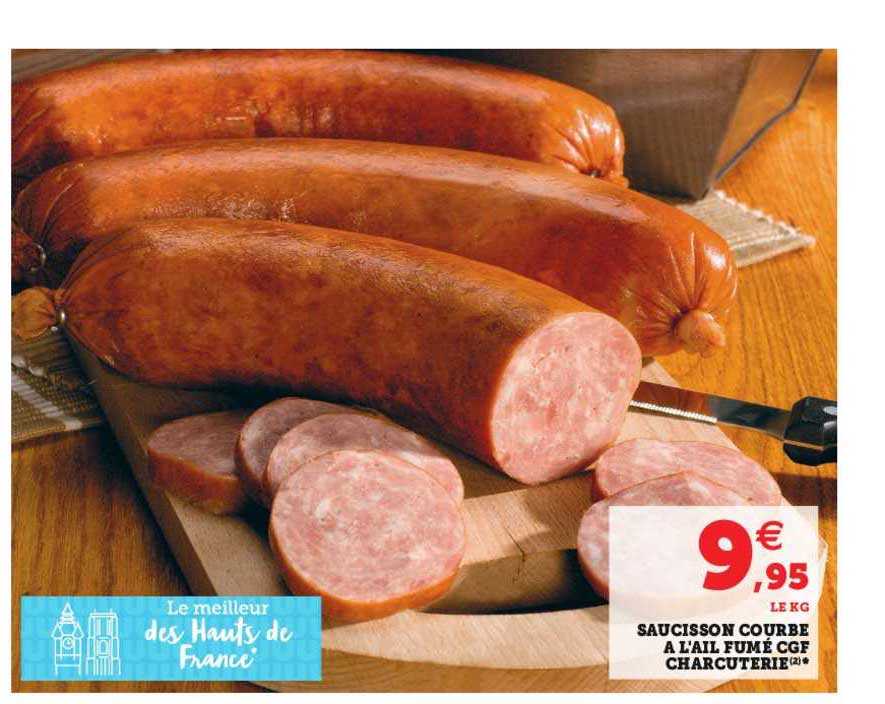 saucisson courbe à l'ail fumé cgf charcuterie