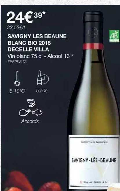savigny les beaune blanc bio 2018 decelle villa