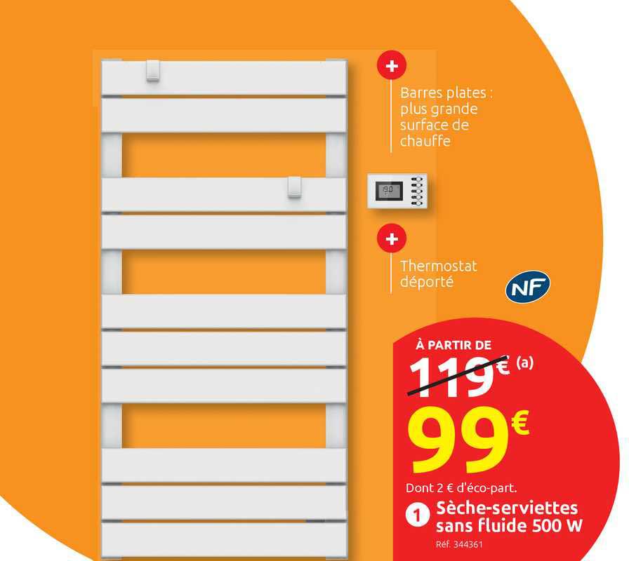 sèche-serviettes sans fluide 500 w