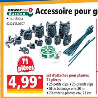 set d'attaches pour plantes 71 pièces powertec garden