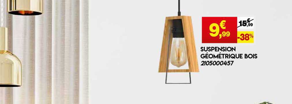 suspension géométrique bois