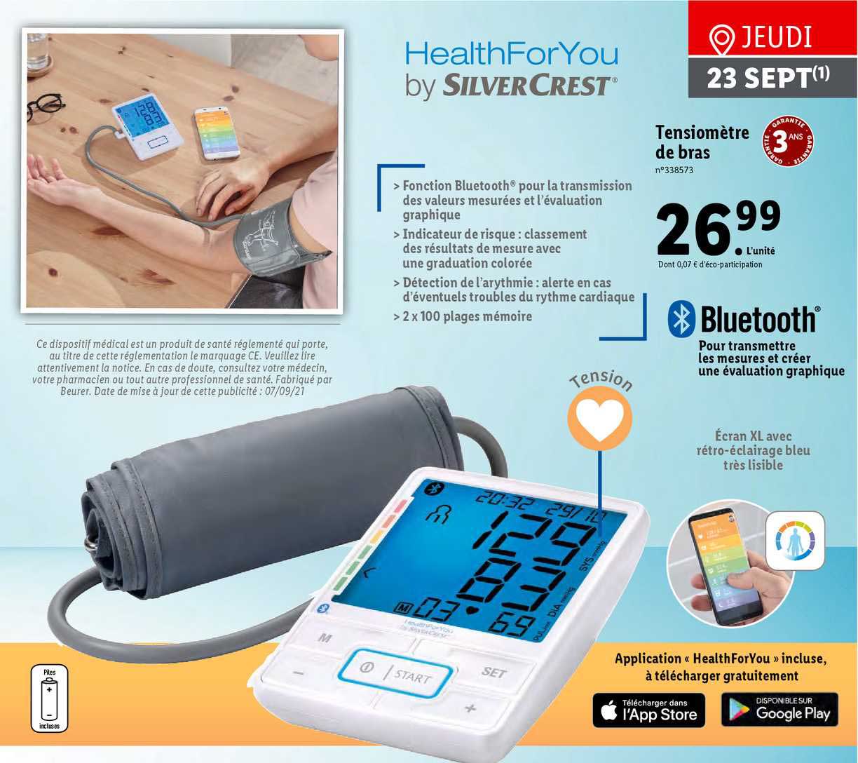 tensiomètre de bras silver crest
