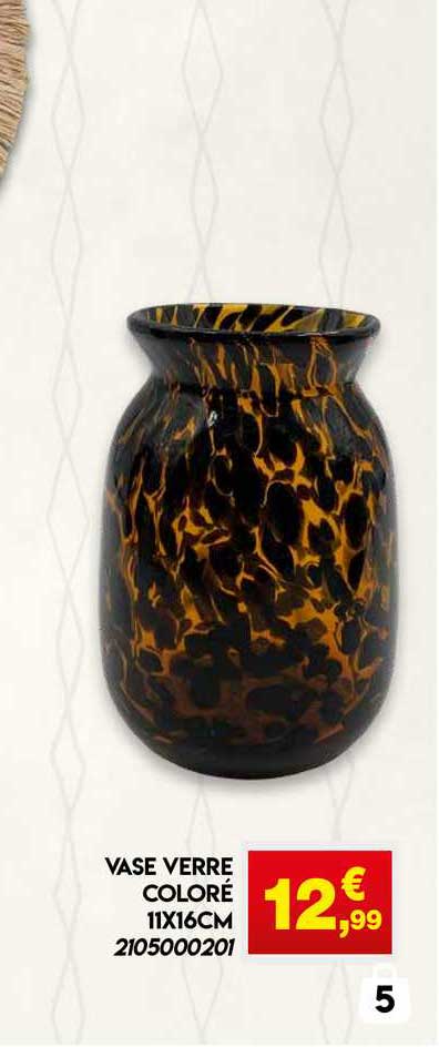 vase verre coloré 11 x 16 cm