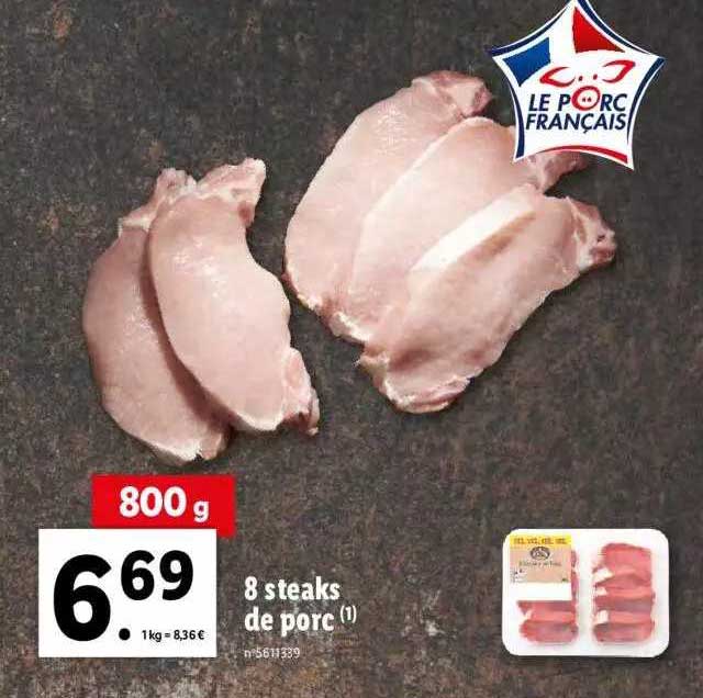 8 Steaks De Porc