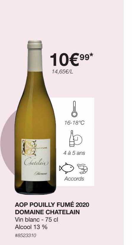 aop pouilly fumé 2020 domaine chatelain