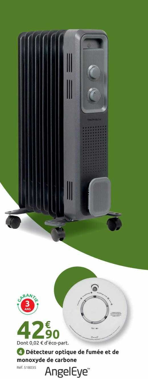 détecteur optique de fumée et de monoxyde de carbone angeleye