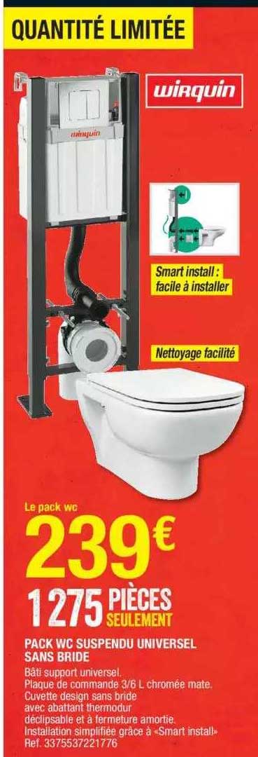 Pack Wc Suspendu Universel Sans Bride