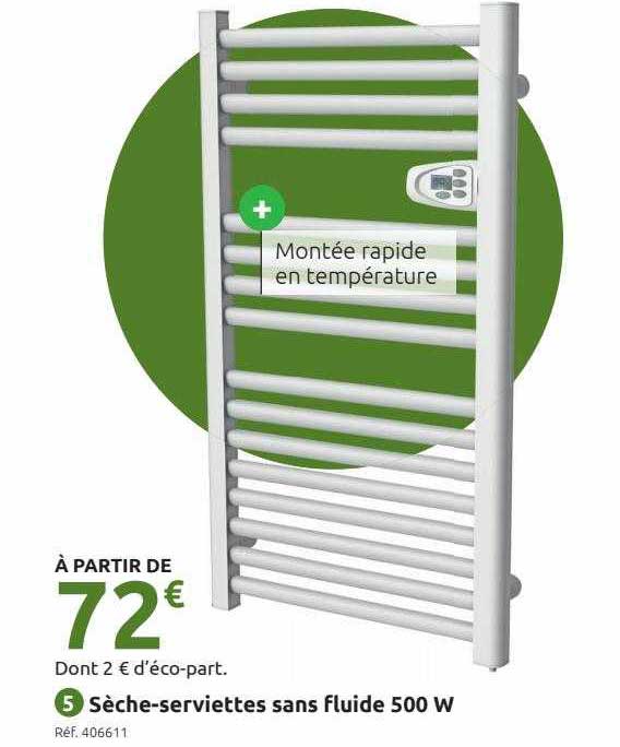 sèche-serviettes sans fluide 500 w