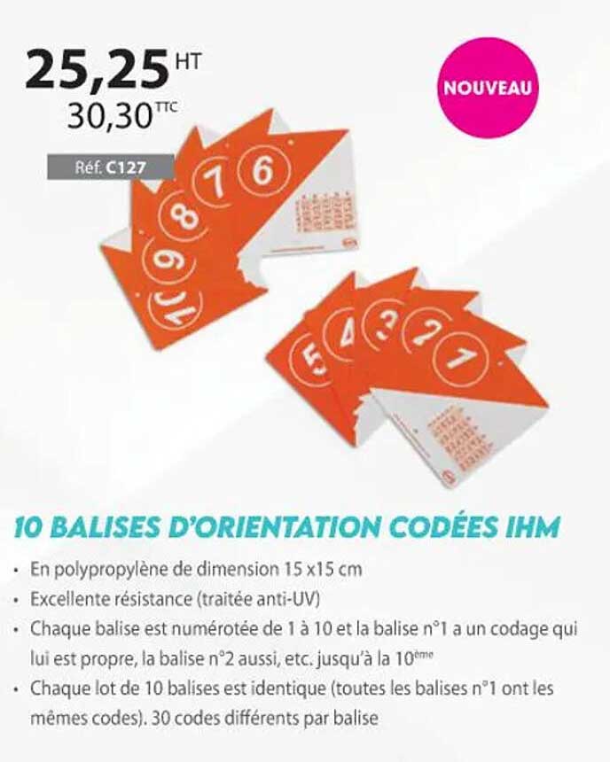 10 balises d'orientation codées ihm
