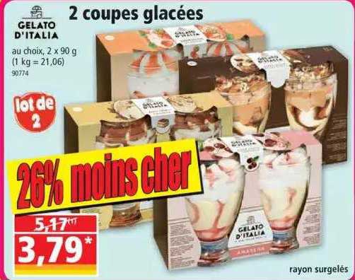 2 coupes glacées gelato d'italia