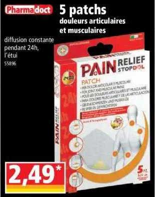 5 patchs douleurs articulaires et musculaires pharmadoct