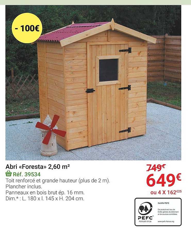 Abri «foresta» 2,60 M²