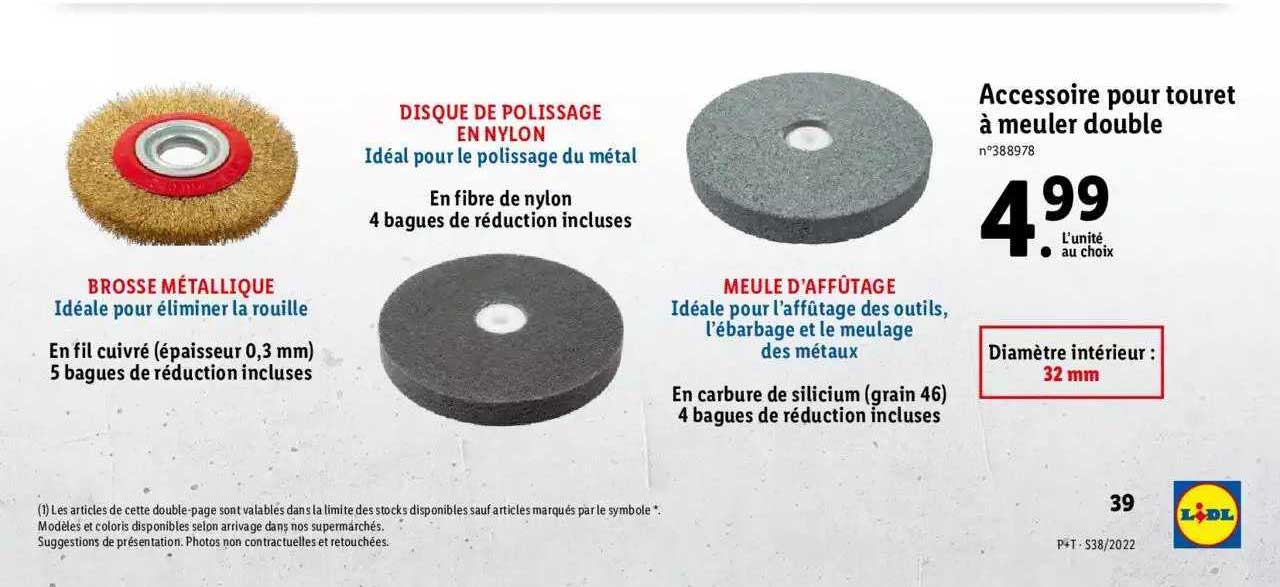 accessoires pour touret à meuler double