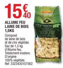 Allume Feu Laine De Bois 1,5 Kg
