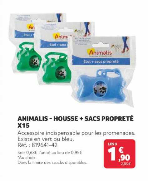 animalis - housse + sacs propreté x15
