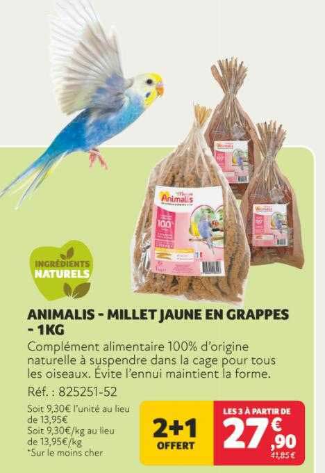 Animalis - Millet Jaune En Grappes - 1 Kg