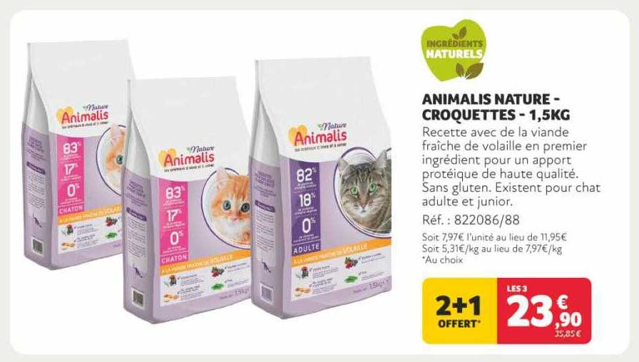 animalis nature - croquettes - 1,5 kg