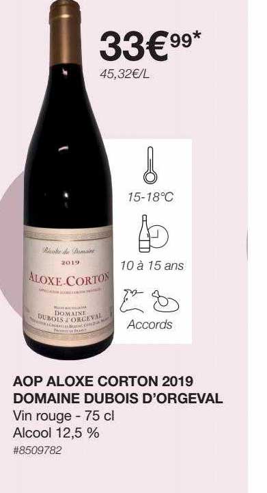 aop aloxe corton 2019 domaine dubois d'orgeval