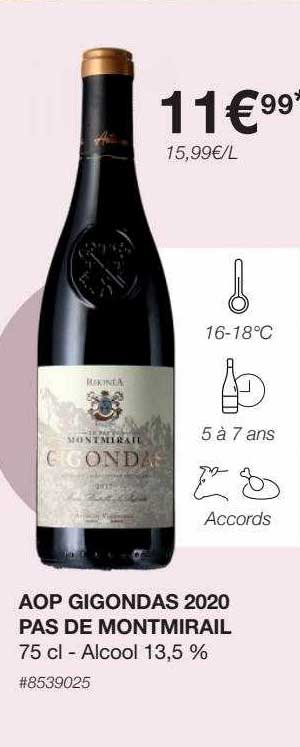 aop gigondas 2020 pas de montmirail