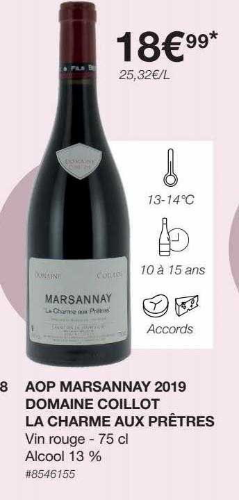 aop marsannay 2019 domaine coillot la charme aux prêtres