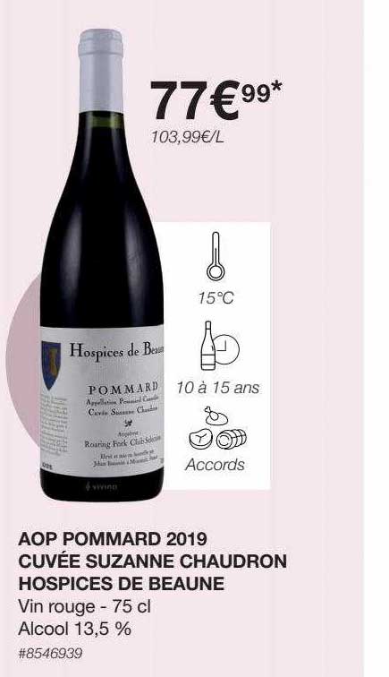 aop pommard 2019 cuvée suzanne chaudron hospices de beaune